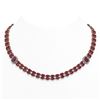 Image 1 : 41.63 ctw Ruby & Diamond Necklace 14K Rose Gold