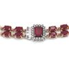 Image 3 : 41.63 ctw Ruby & Diamond Necklace 14K Rose Gold