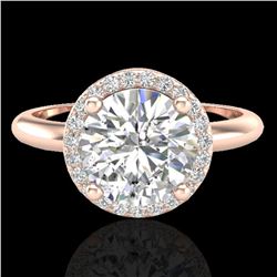 2.20 ctw Micro Pave VS/SI Diamond Ring Designer 14k Rose Gold