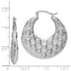 Image 2 : 10k White Gold Polished Textured Hoop Earrings - 46 mm