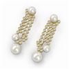 Image 1 : 5.76 ctw Diamond Designer Pearl Earrings 18K Yellow Gold
