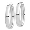 Image 2 : 14k White Gold Oval Hoop Earrings - 7x22 mm