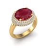 Image 1 : 4.50 ctw Ruby & Micro Pave VS/SI Diamond Certified Ring 18k Yellow Gold