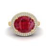 Image 2 : 4.50 ctw Ruby & Micro Pave VS/SI Diamond Certified Ring 18k Yellow Gold