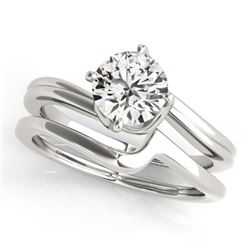 0.75 ctw Certified VS/SI Diamond Bypass 2pc Wedding Set 14k White Gold