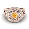 Image 1 : 1 ctw VS/SI Diamond & Citrine Micro Pave Designer Ring 14k Rose Gold