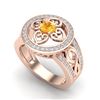 Image 2 : 1 ctw VS/SI Diamond & Citrine Micro Pave Designer Ring 14k Rose Gold