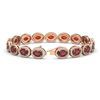 Image 2 : 21.98 ctw Garnet & Diamond Micro Pave Halo Bracelet 10k Rose Gold