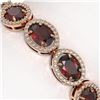 Image 3 : 21.98 ctw Garnet & Diamond Micro Pave Halo Bracelet 10k Rose Gold