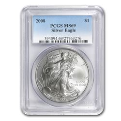 2008 Silver American Eagle MS-69 PCGS
