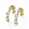 Image 1 : 4.2 ctw Mix Cut Diamonds Designer Earrings 18K Yellow Gold