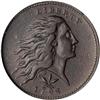 1793 Flowing Hair 1C. Wreath, Vine & Bars NGC AU50 BR