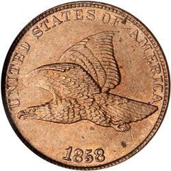 1858/7 Flying Eagle 1C NGC MS64 BR