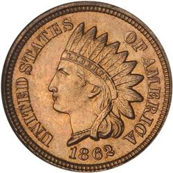 1862 Indian Head 1C NGC MS66