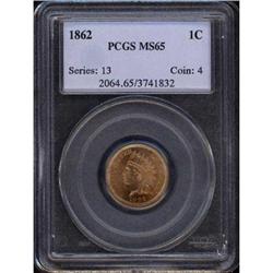 1862 Indian Head 1C PCGS MS65
