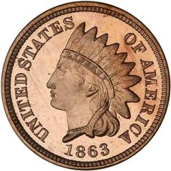 1863 Indian Head 1C NGC PF65 CAM