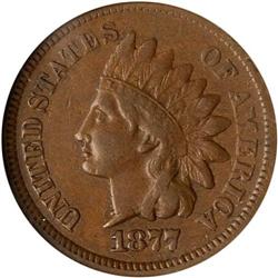 1877 Indian Head 1C ANACS VF20 BR