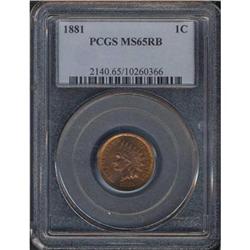 1881 Indian Head 1C PCGS MS65 RB
