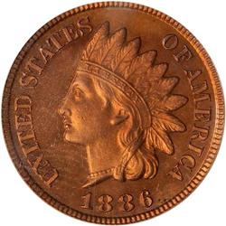 1886 Indian Head 1C. Variety 2 PCGS PF63 RD CAM
