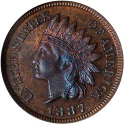 1887 Indian Head 1C NGC PF63 BR