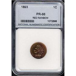 1893 Indian Head 1C Net Proof 64 Red RAW