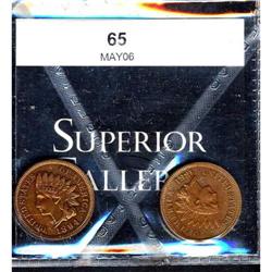 Lot of Two Proof Indian Head Cents: 1881 & 1894 RAW