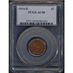 1914-D Lincoln 1C PCGS AU50