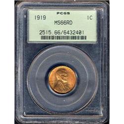 1919 Lincoln 1C PCGS MS66 R