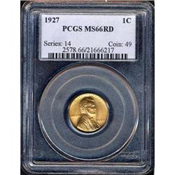 1927 Lincoln 1C PCGS MS66 R