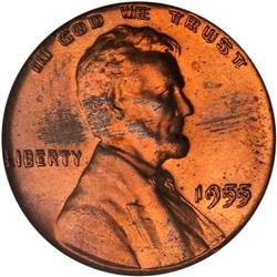 1955 Lincoln 1C. Dbld Die Obv PCGS MS64RD