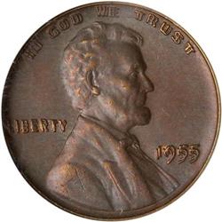 1955 Lincoln 1C. Dbld Die Obv ANACS MS60 BR