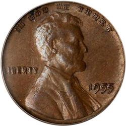 1955 Lincoln 1C. Dbld Die Obv PCGS AU50