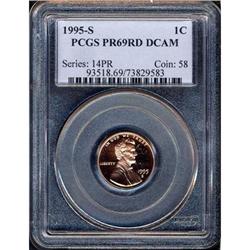 1995-S Lincoln 1C PCGS PF69RD DCAM