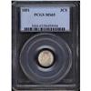 Image 1 : 1851 Silver 3C PCGS MS65