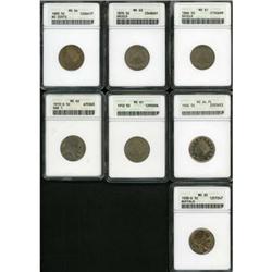 Lot of Seven Nickels