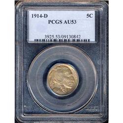 1914-D Buffalo 5C PCGS AU53