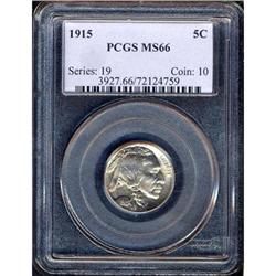 1915 Buffalo 5C PCGS MS66