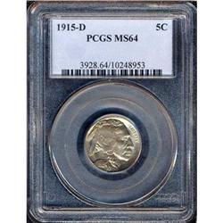 1915-D Buffalo 5C PCGS MS64