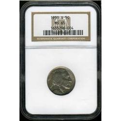 1930-S Buffalo Nickel NGC MS65