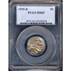 1935-D Buffalo 5C PCGS MS65