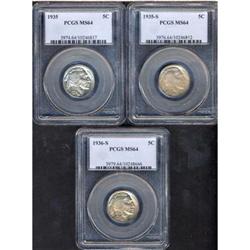 Lot of Three Buffalo Nickels