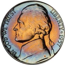 1957 Jefferson 5C NGC Proof 67
