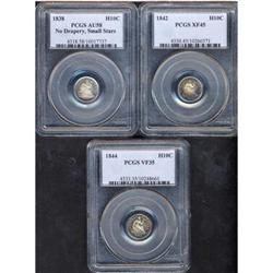 Lot of Three Half Dimes