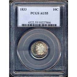 1833 Bust 10C PCGS AU55