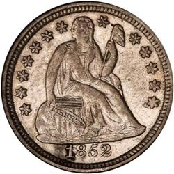 1852-O Liberty Seated 10C NGC AU58