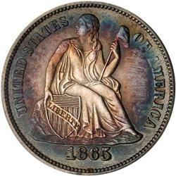 1865 Liberty Seated 10C