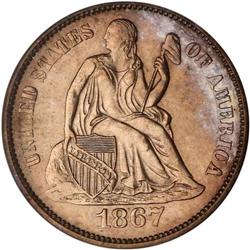 1867-S Liberty Seated 10C PCGS MS61