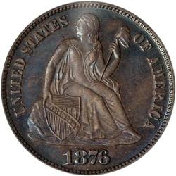 1876 Liberty Seated 10C PCGS Proof 64