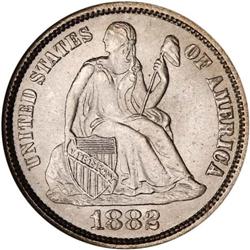 1882 Liberty Seated 10C NGC MS67