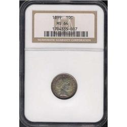 1899 Barber 10C NGC MS64
